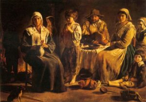 Femmes; hommes et enfants à la ferme